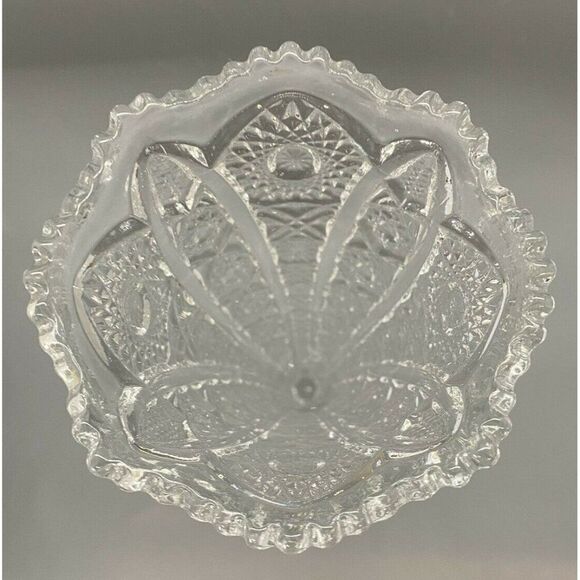 Vintage Imperial Glass Vase Daisy and Button Cut Sawtooth‎ Edge 1950s - Picture 4 of 4